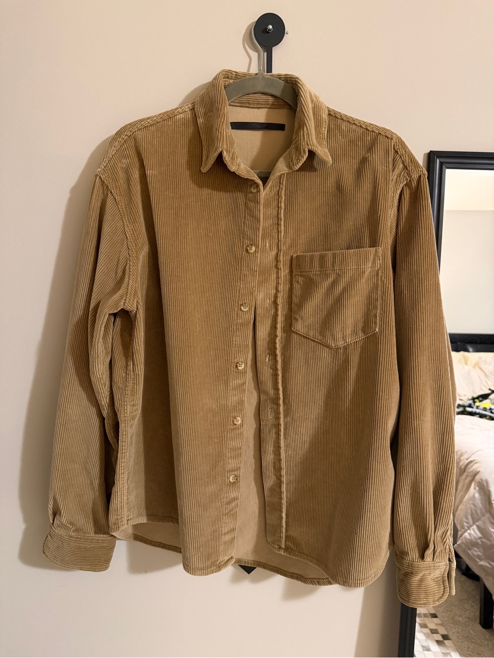 UNIF Men's Corduroy Button-Down Shirt in Tan